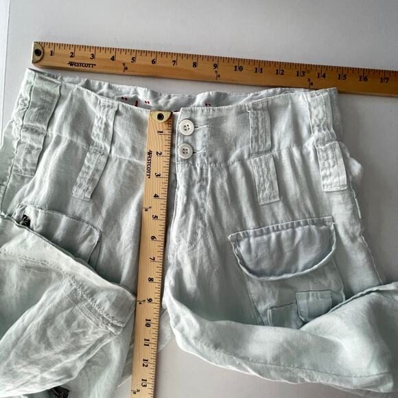 Pete & Greta by Johnny Was Womens NEW Linen Lightweight Cargo Pants Sz 2 Lt blue - Picture 8 of 10